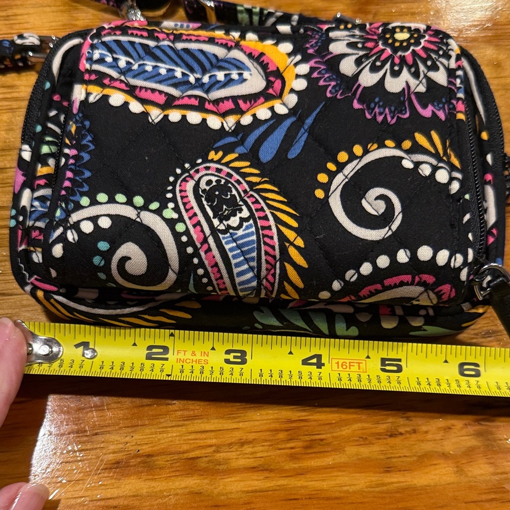Vera Bradley Black Quilted Paisley Mini Crossbody with Multicolor Accents - Picture 6 of 7